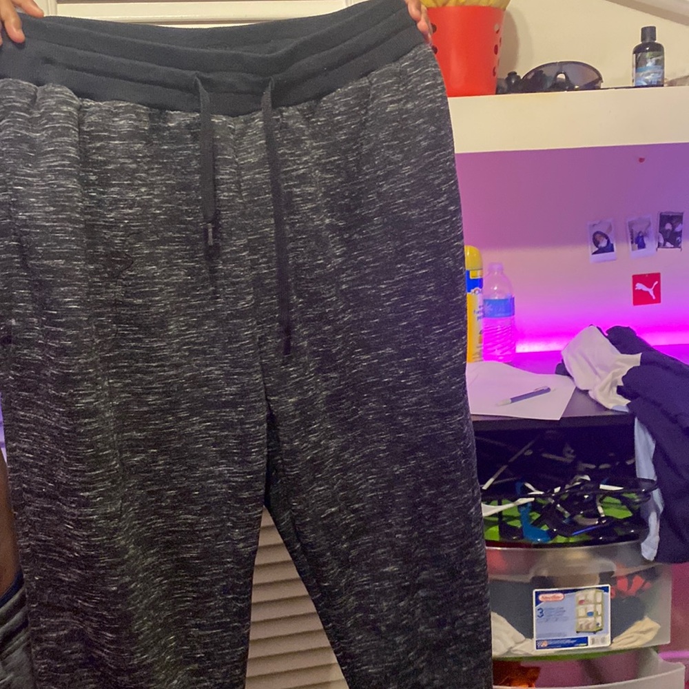 Black white and grey sweat pants